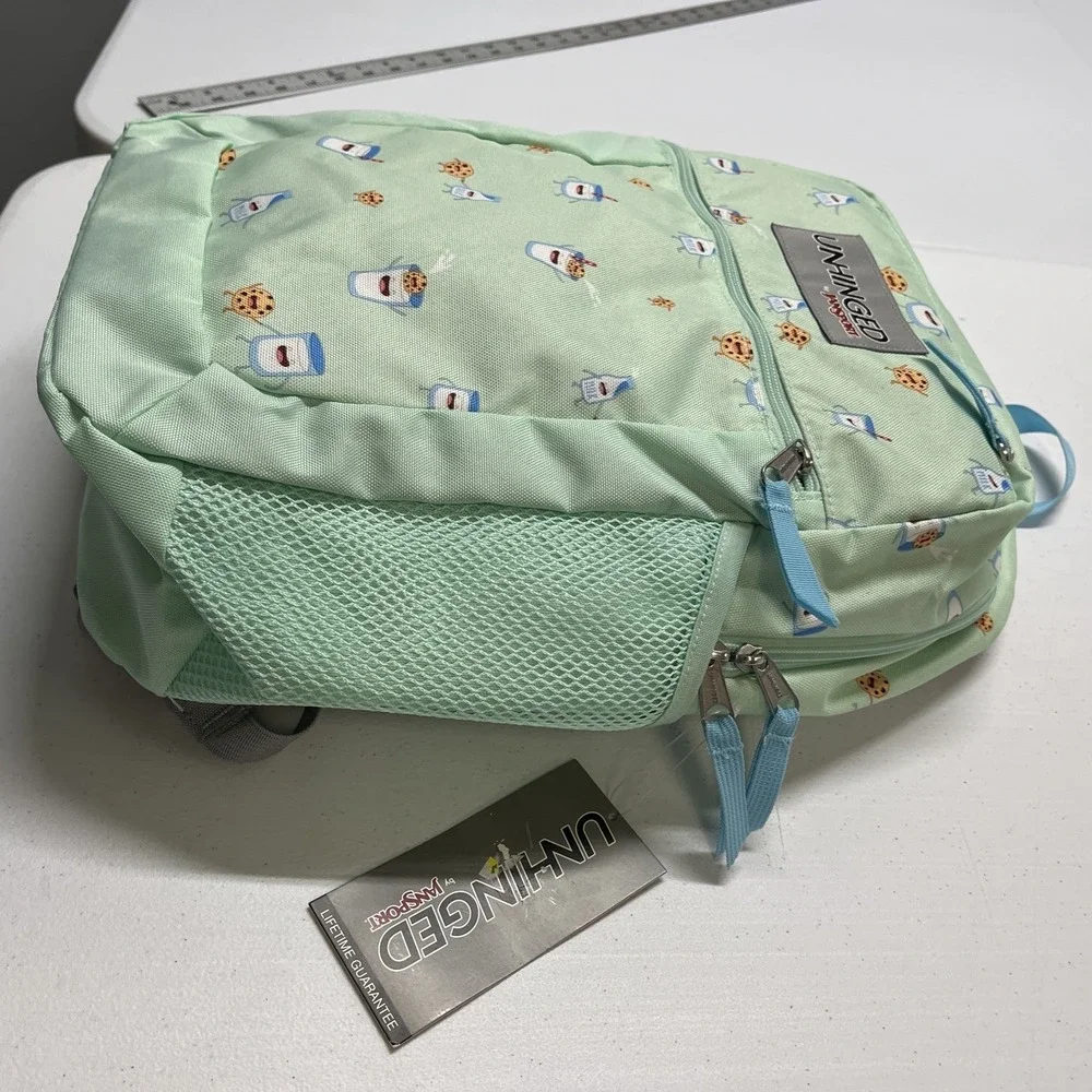Jansport Unhinged Backpack Green‎ Cookies & Milk Tasker M/L Adjustable School